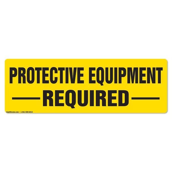 Protective Equipment Required 18in Non-Slip Floor Marker, 12PK, 16 in L, 16 in H, FD-R-16-12PK-99829, Signmission, Mfr#: FD-R-16-12PK-99829